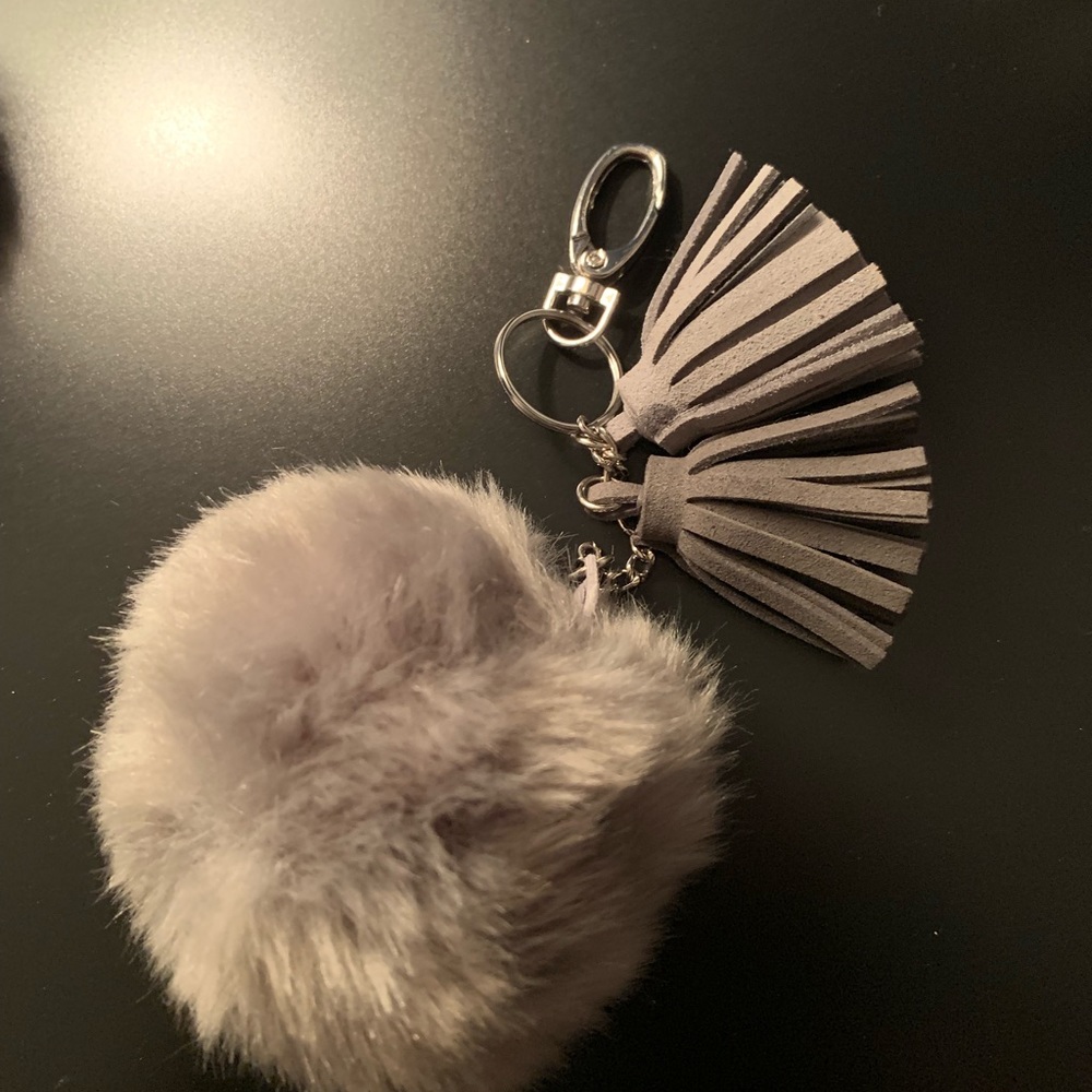 Gray Poof Keychain
